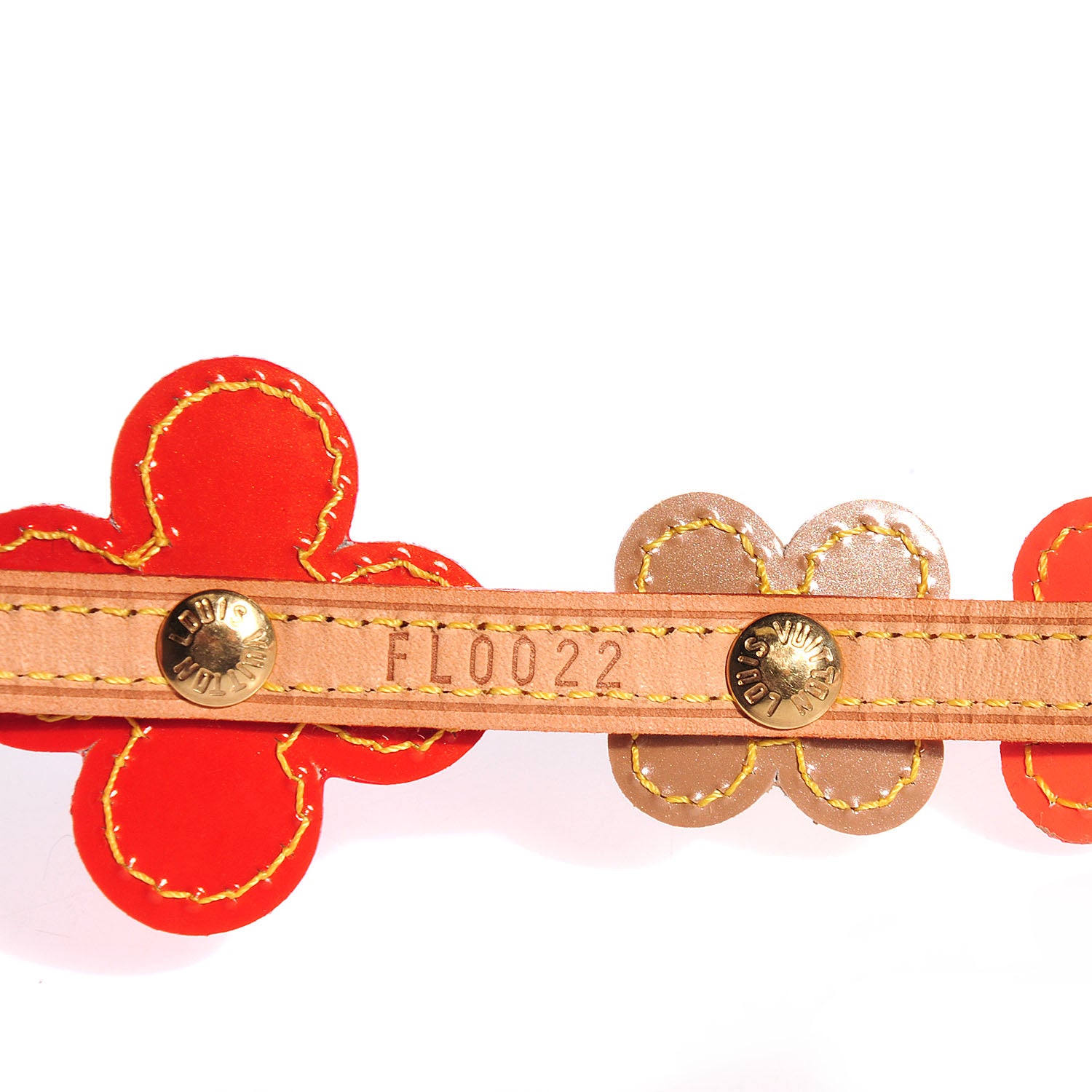 Louis Vuitton Patent Fleur Double Wrap Bracelet Orange 4 of 6