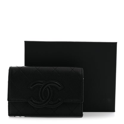 Chanel Caviar Lambskin Quilted CC Flap Card Holder Black 8 of 8