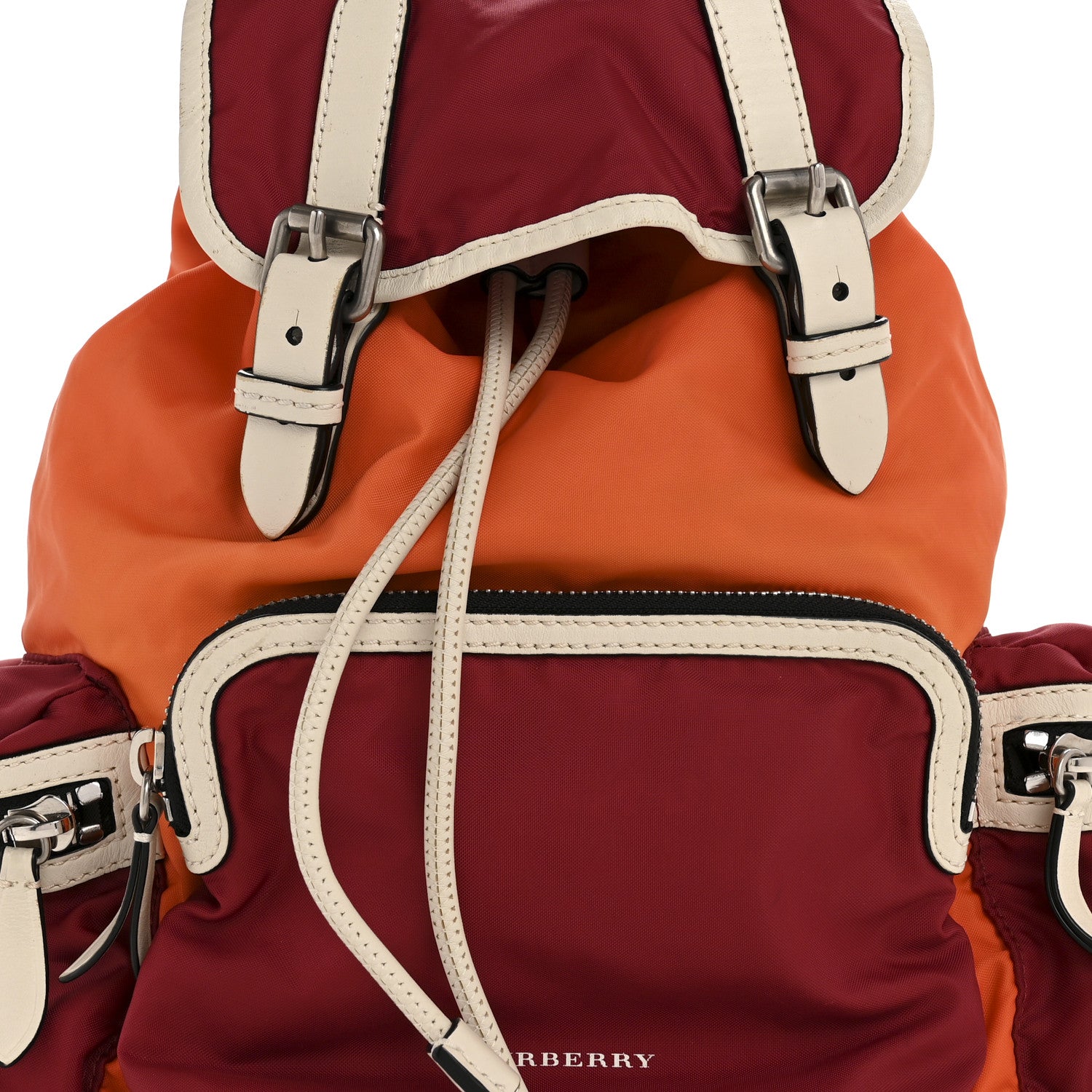 Burberry Nylon Medium Colorblock Rucksack Backpack Orange Red Parade 9 of 16