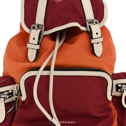 Burberry Nylon Medium Colorblock Rucksack Backpack Orange Red Parade 9 of 16