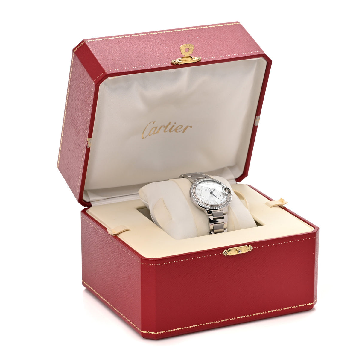 Cartier Stainless Steel Diamond Bezel 33mm Ballon Bleu De Cartier Automatic Watch Blue 5 of 5