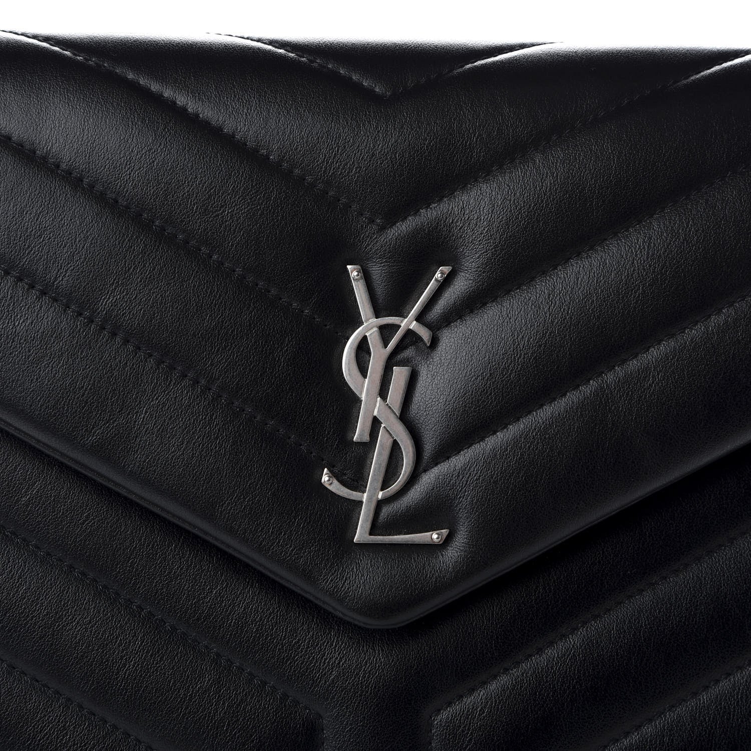 Saint Laurent Calfskin Y Quilted Monogram Loulou Document Holder Black 7 of 7
