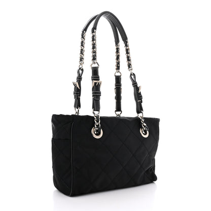 Prada Nylon Tessuto Quilted Chain Shoulder Bag Black 3 of 15