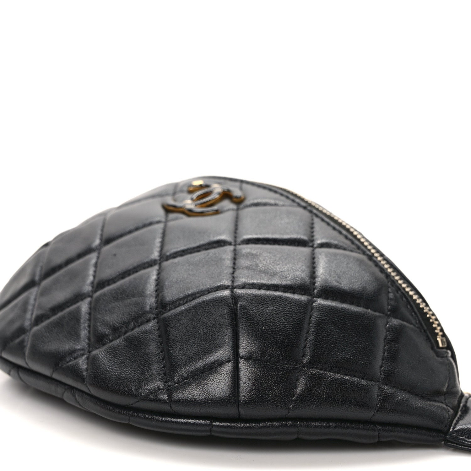 Chanel Shiny Lambskin Enamel Quilted Waist Bag Fanny Pack Black 10 of 11