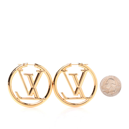 Louis Vuitton Metal Louise Hoop Earrings Gold 2 of 3