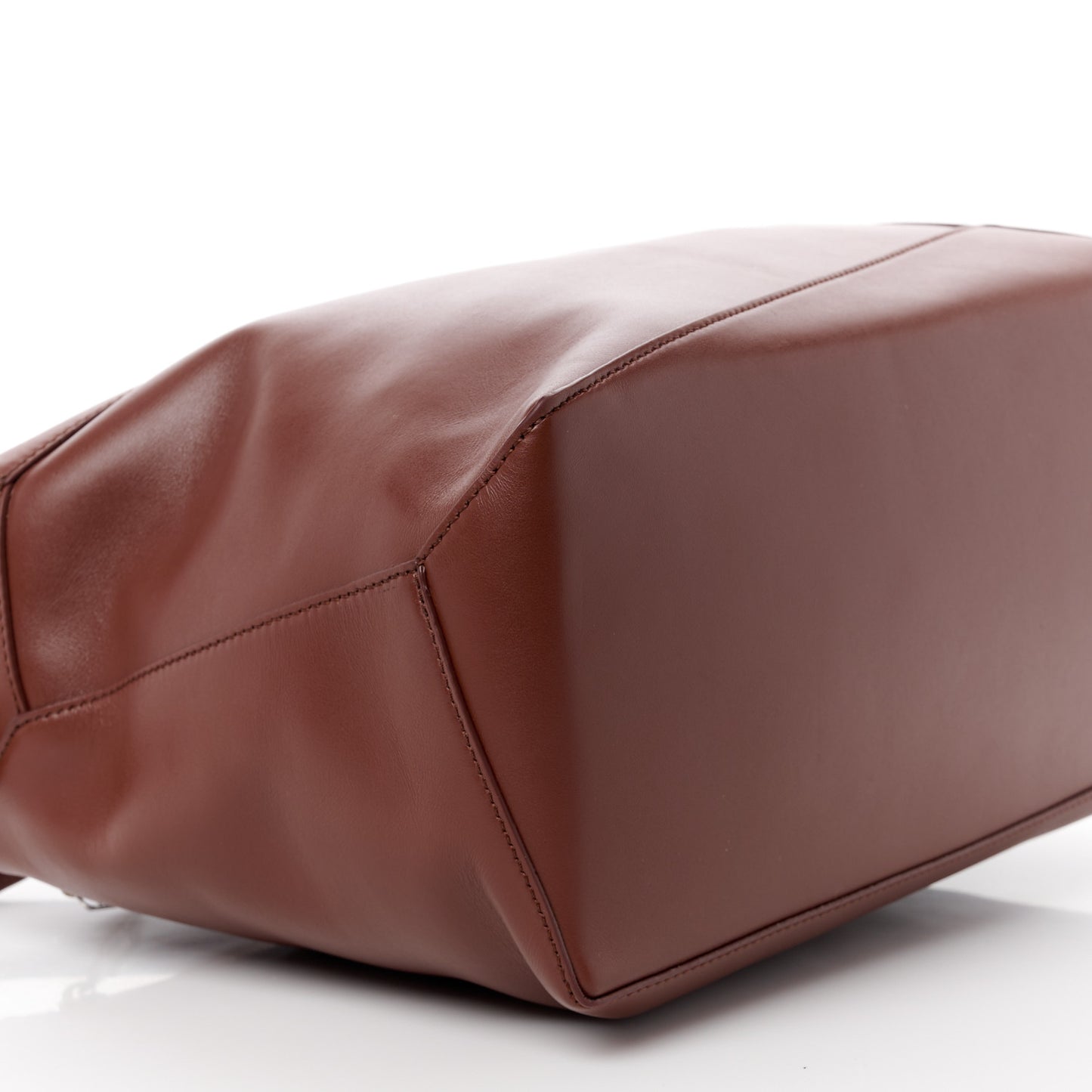 Shiny Calfskin Large Puzzle Bag Brownie