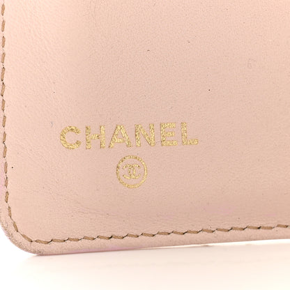 Chanel Metallic Calfskin Quilted Yen Wallet Gold Pink 6 of 14