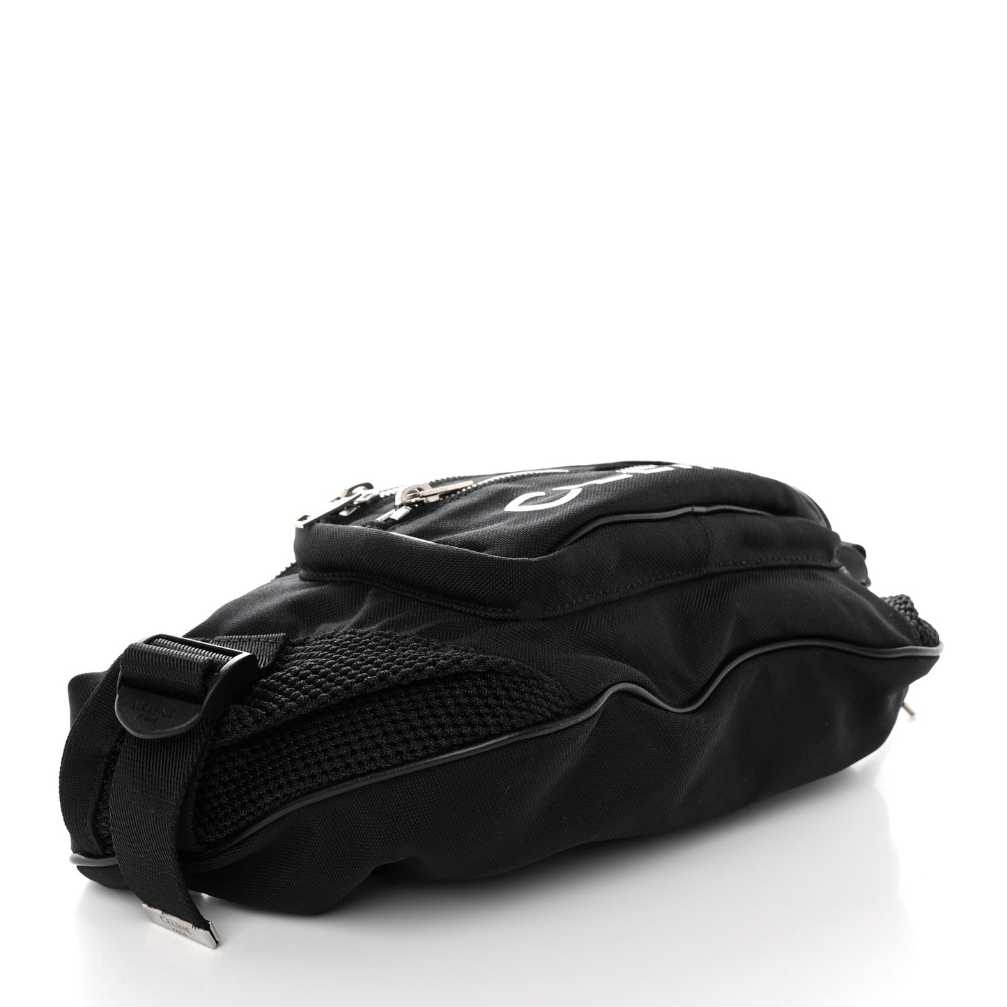 Cotton Gabardine Logo Print Trekking Belt Bag Black