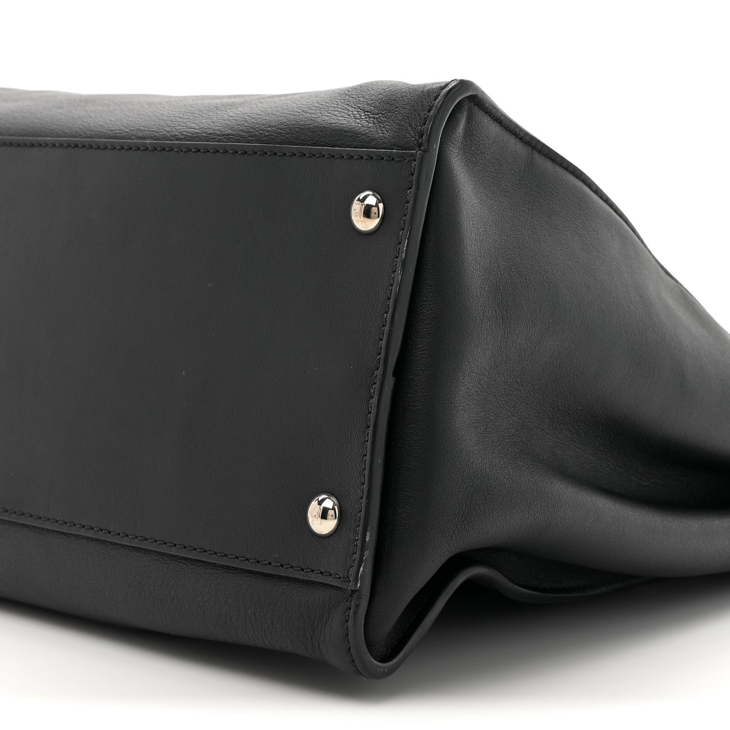 Vitello Dolce Marmol Patent Crocodile Trapuntata Large Peekaboo Iconic Satchel Black Fumo