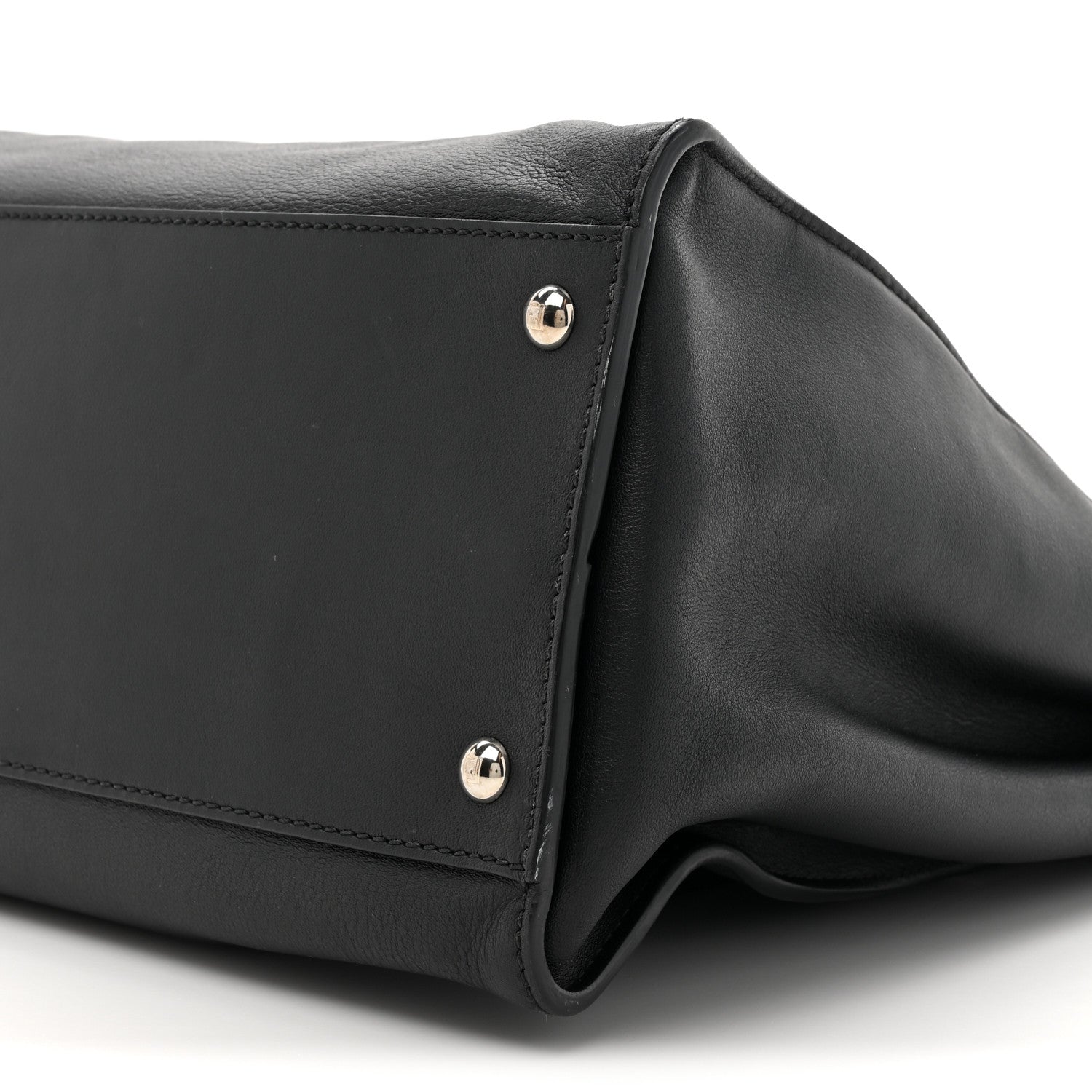 Fendi Vitello Dolce Marmol Patent Crocodile Trapuntata Large Peekaboo Iconic Satchel Black Fumo 10 of 15