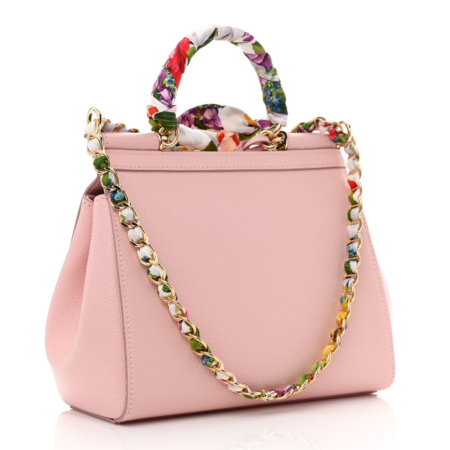 Dolce & Gabbana Dauphine Small Miss Sicily Satchel With Scarf Pink 2 of 9