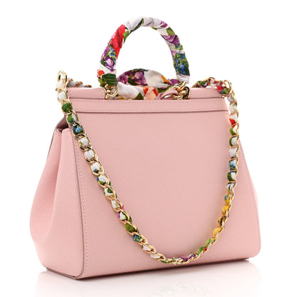 Dolce & Gabbana Dauphine Small Miss Sicily Satchel With Scarf Pink 2 of 9