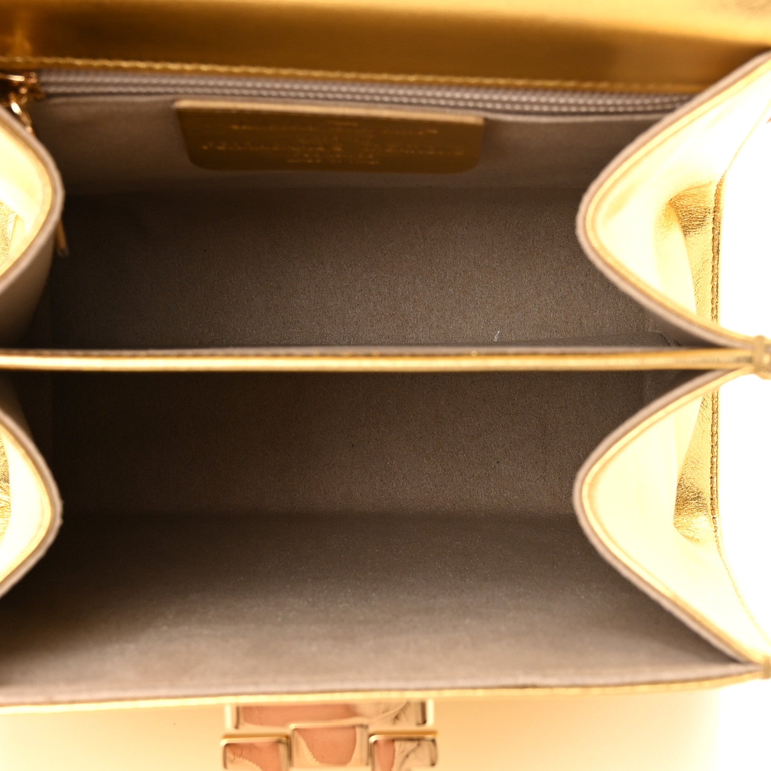Salvatore Ferragamo Metallic Calfskin Small Iconic Top Handle Bag Gold 5 of 13