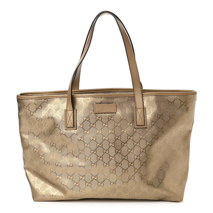 Gucci Imprime Monogram Medium Zippered Shopping Tote Champagne 1 of 11