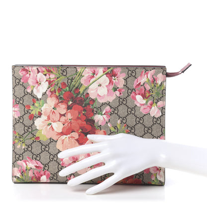Gucci GG Supreme Monogram Blooms Large Cosmetic Case Beige Multicolor Dry Rose 2 of 9