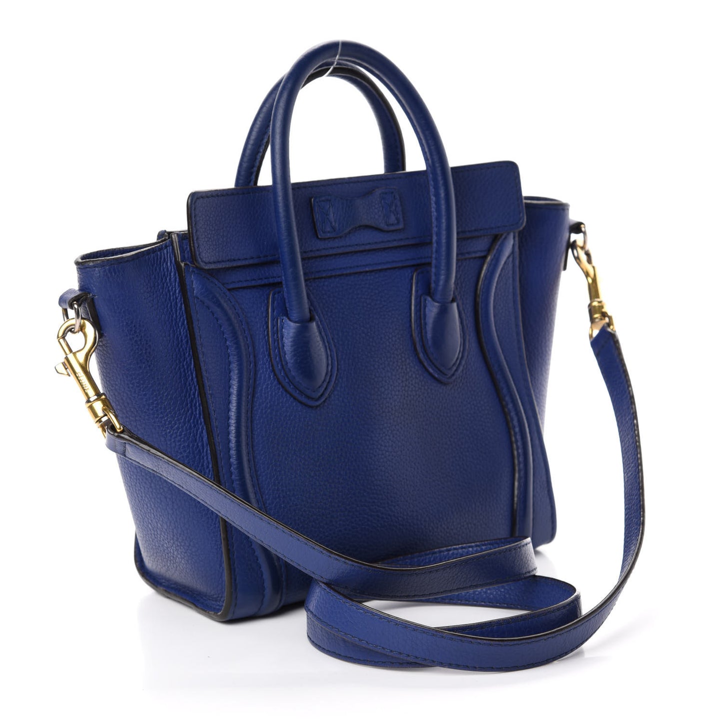 Drummed Calfskin Nano Luggage Indigo