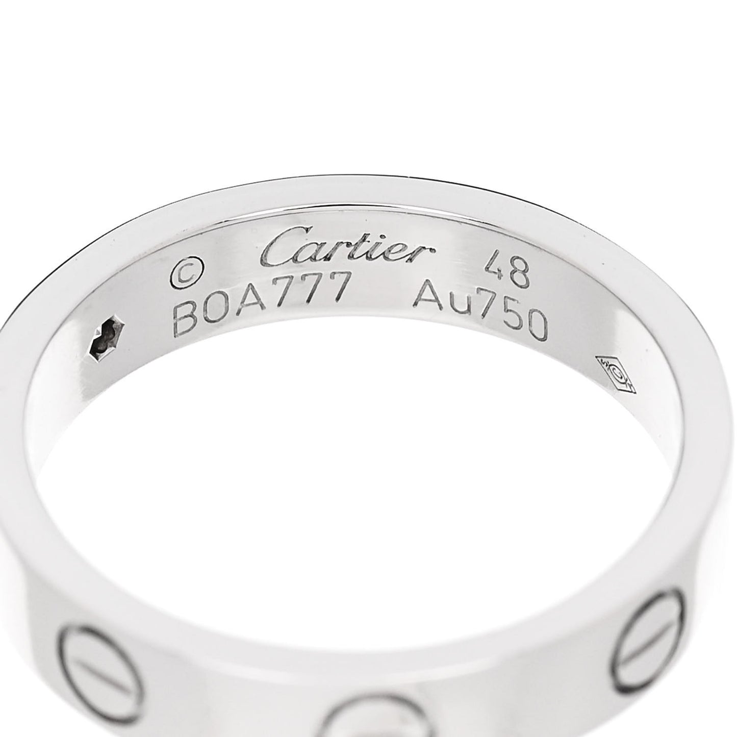 18K White Gold Diamond 4mm LOVE Wedding Band Ring 48 4.5