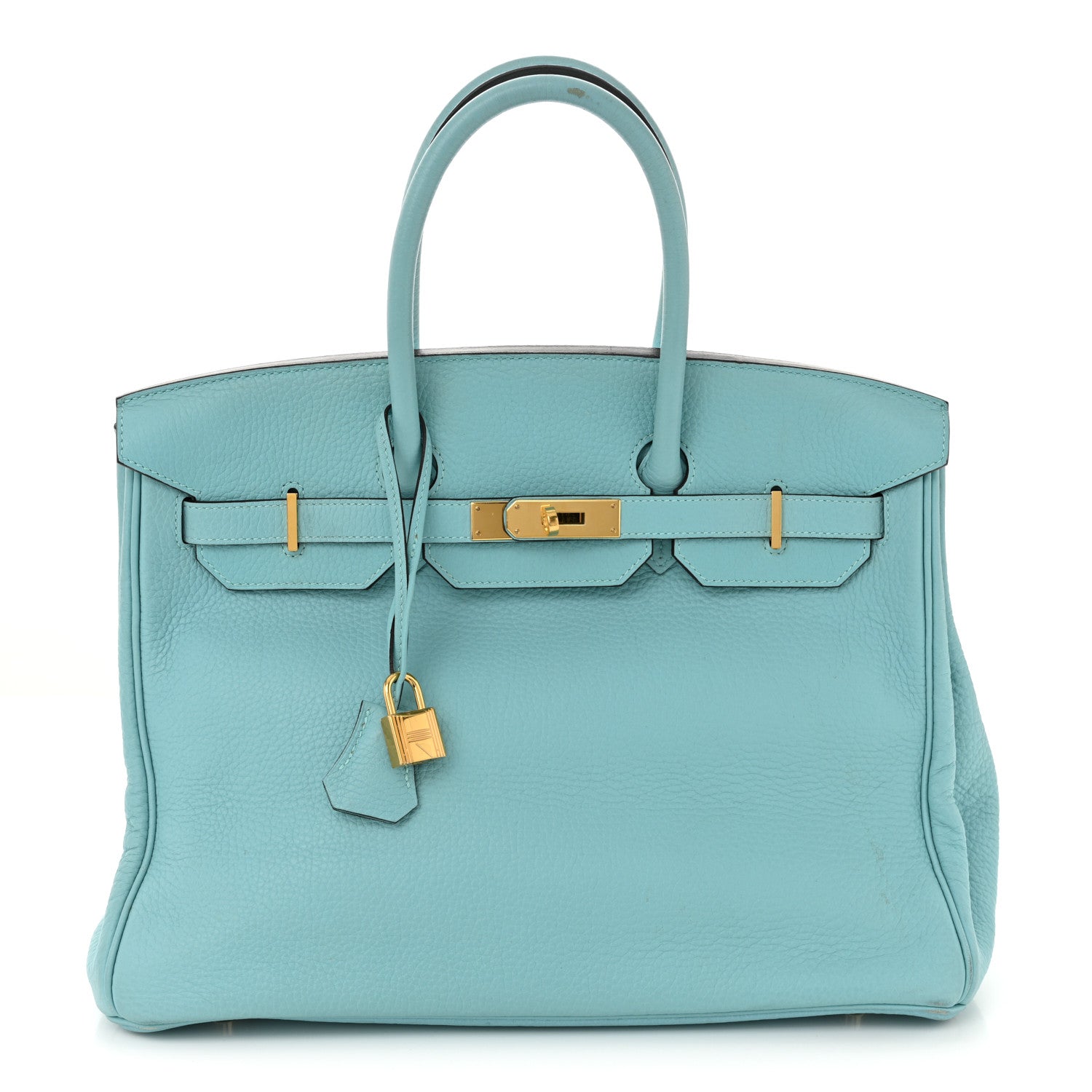 Hermes Taurillon Clemence BIRKIN 35  Bleu Atoll 1 of 14