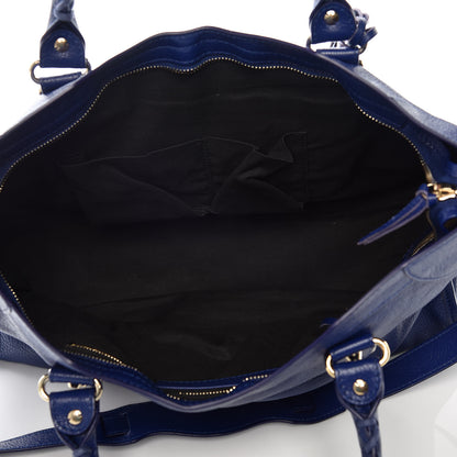 Balenciaga Chevre Gold Metallic Edge Hardware City Bleu Roi 5 of 9