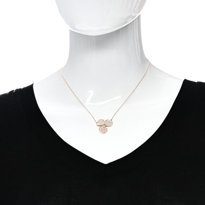 Tiffany 18K Rose Gold Diamond Large Paper Flowers Pave Pendant Necklace 2 of 5