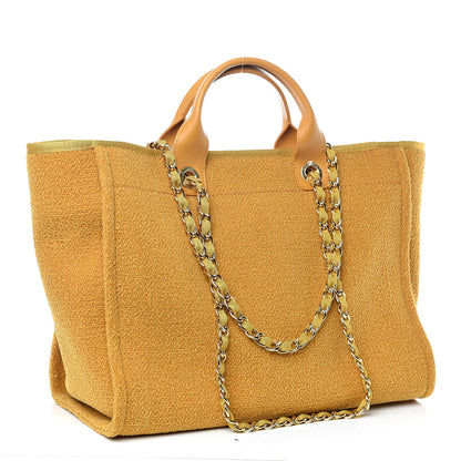 Chanel Lurex Boucle Medium Deauville Tote Yellow 4 of 10