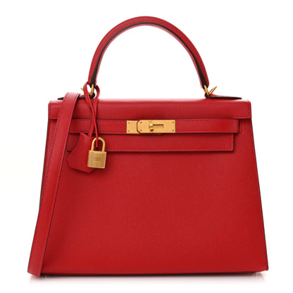 Hermes Epsom Horseshoe Kelly Sellier 28 Rouge Casaque Black 1 of 11