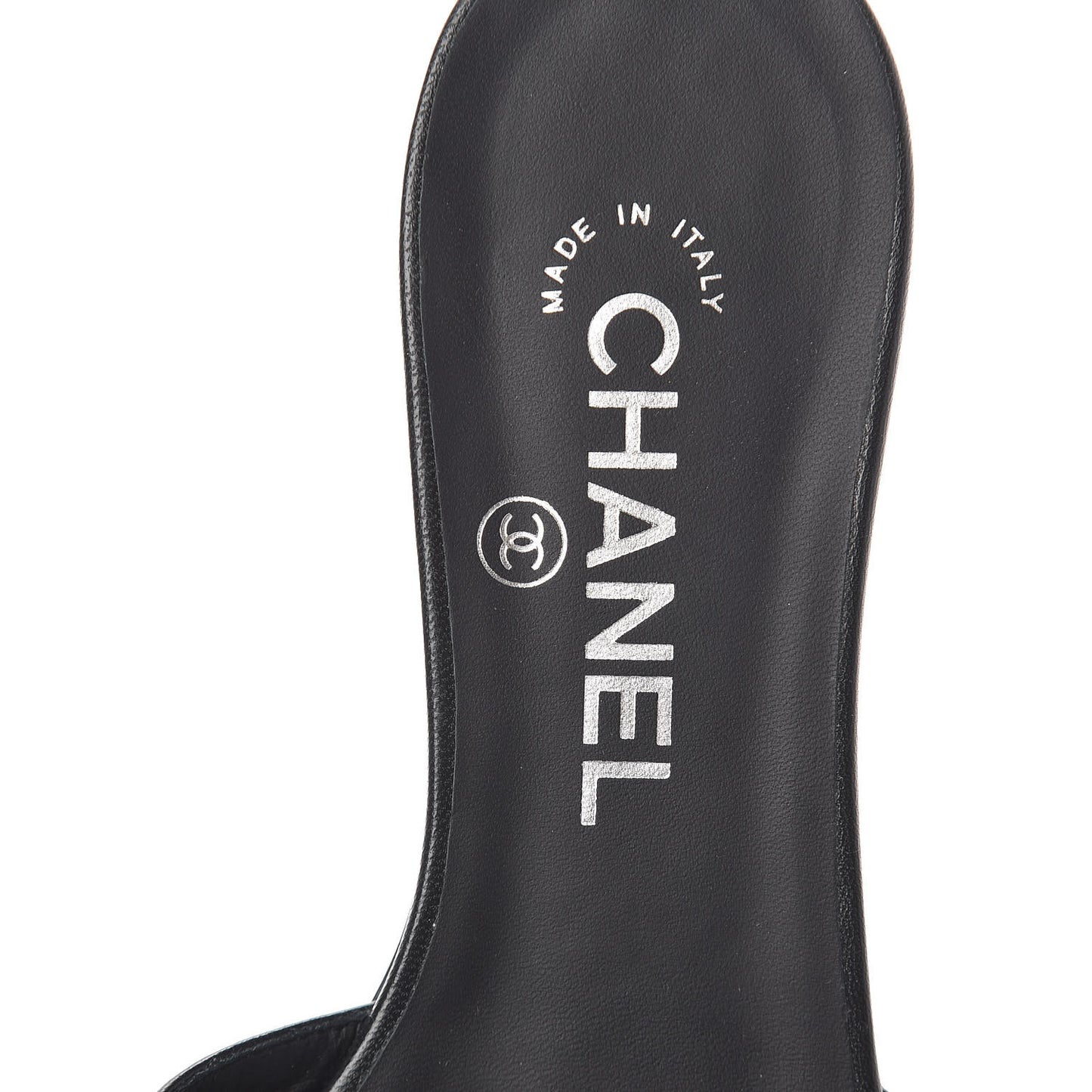 Lambskin Camellia Sandal Mules 36.5 Black