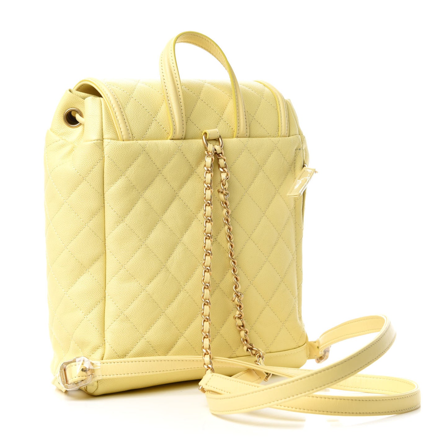 Caviar Quilted Filigree Backpack Yellow