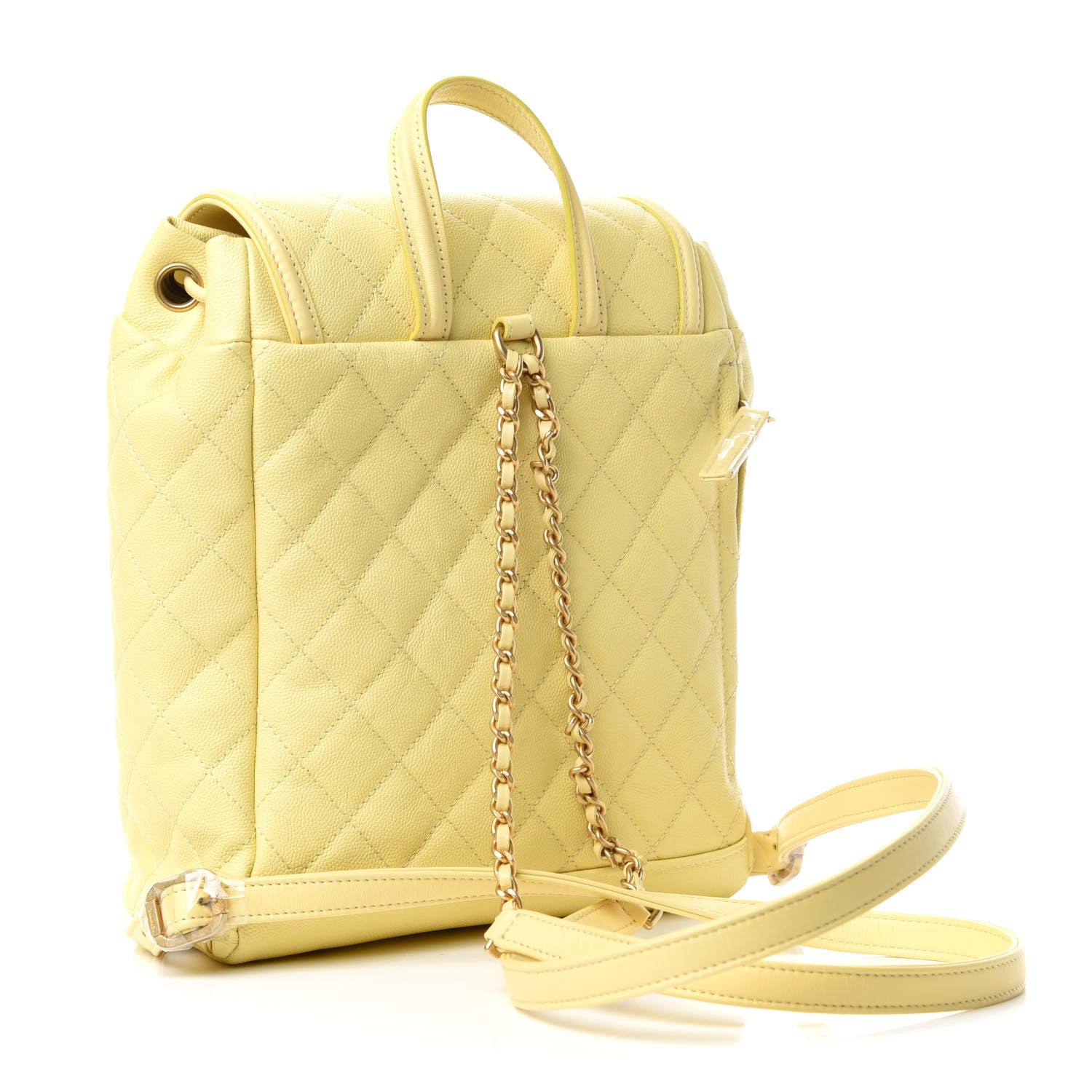 Chanel Caviar Quilted Filigree Backpack Yellow 2 of 8