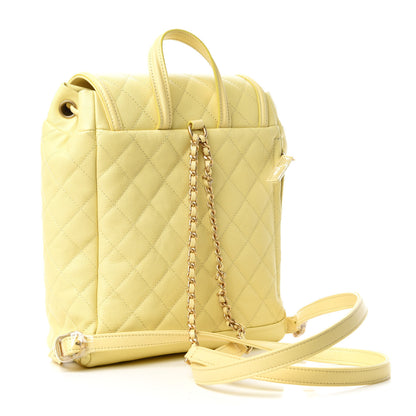 Chanel Caviar Quilted Filigree Backpack Yellow 2 of 8