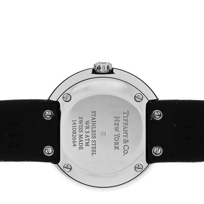 Tiffany Stainless Steel Calfskin Diamond Bezel 24mm Atlas 2-Hand Quartz Watch Tiffany Blue 4 of 5