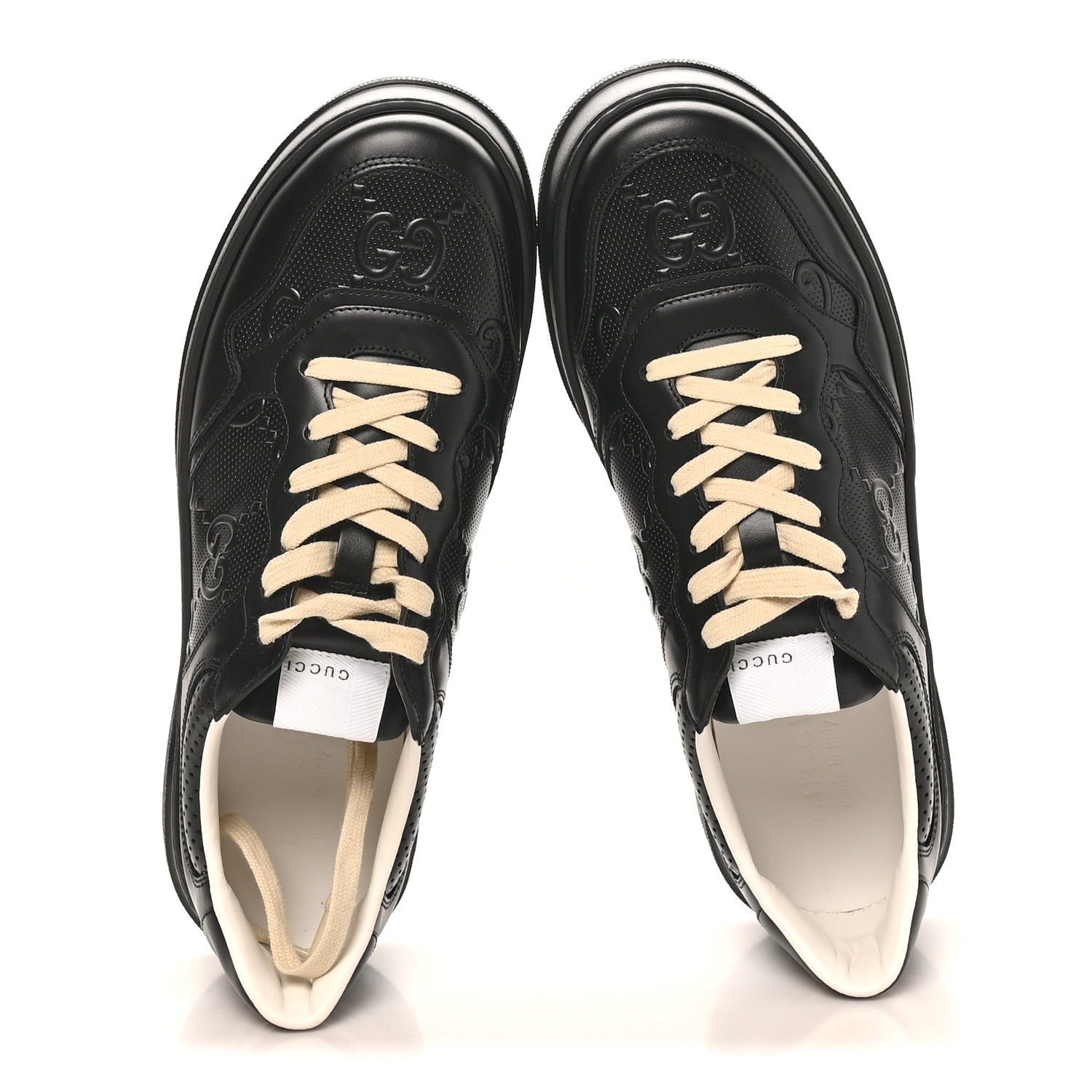 Gucci Calfskin GG Tennis Embossed Perforated Mens Interlocking G