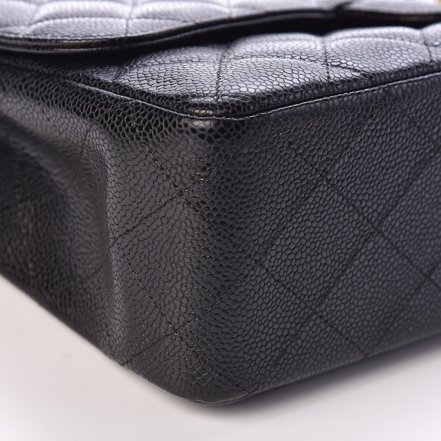 Chanel Caviar Quilted Jumbo Single Flap Black 5 of 11