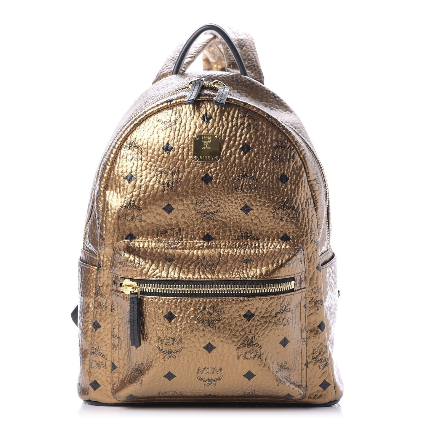 Metallic Visetos Small Stark Backpack Gold