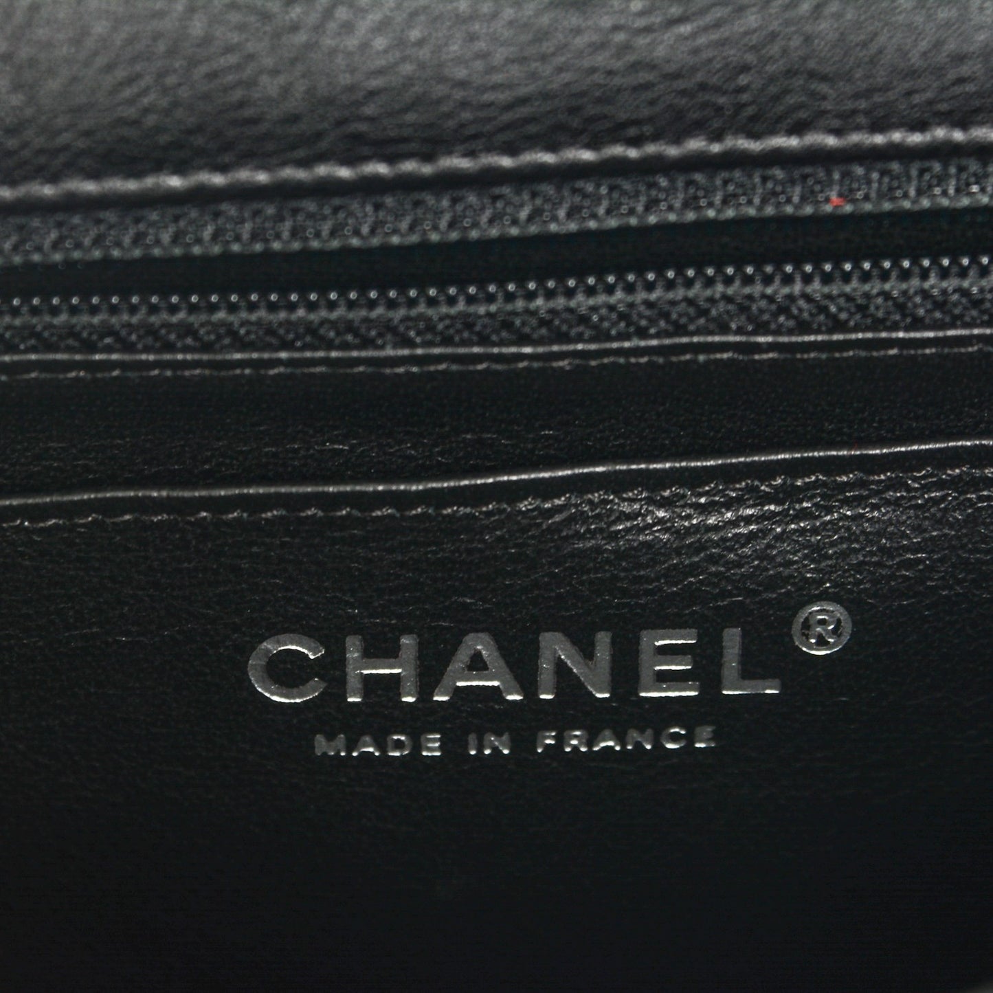 Crumpled Calfskin Quilted Mini Rectangular Flap So Black