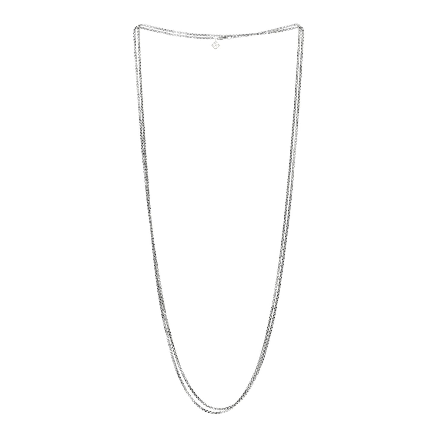 Sterling Silver 14K Yellow Gold 2.7mm Small Box Chain Necklace 72"