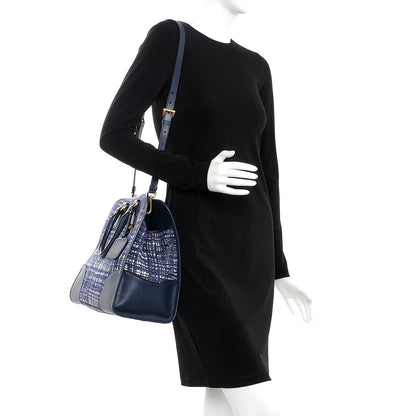 Prada Tela Tweed Saffiano Tote Bag Inchiostro 2 of 9