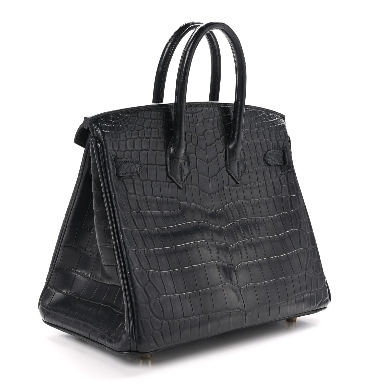Hermes Matte Niloticus Crocodile Birkin 25 Black 3 of 11