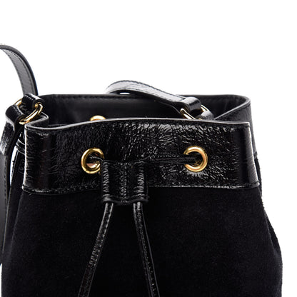 Gucci Suede Patent Web Mini Ophidia Bucket Bag Black 10 of 10