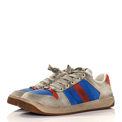 Gucci Nubuck Web Mens Screener Sneakers 7 Dusty Milk Bright Splash Dusty Orange 3 of 9
