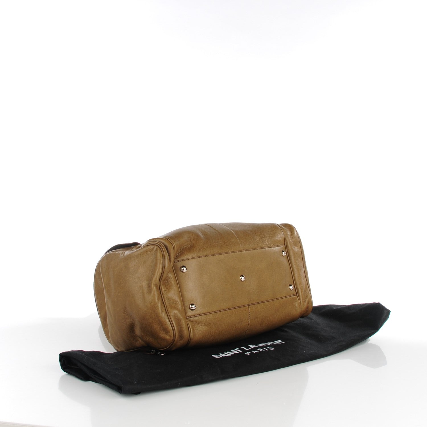 Saint Laurent Calfskin Large Vanity Bowler Green 4 of 8