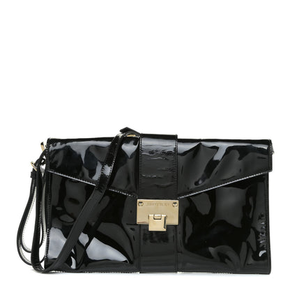 Jimmy Choo Patent Rivera Clutch Black 1 of 14