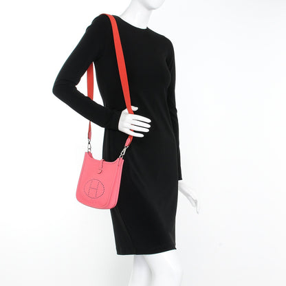 Hermes Taurillon Clemence Amazone Evelyne TPM Rose Azalee Rouge Pivoine 2 of 8