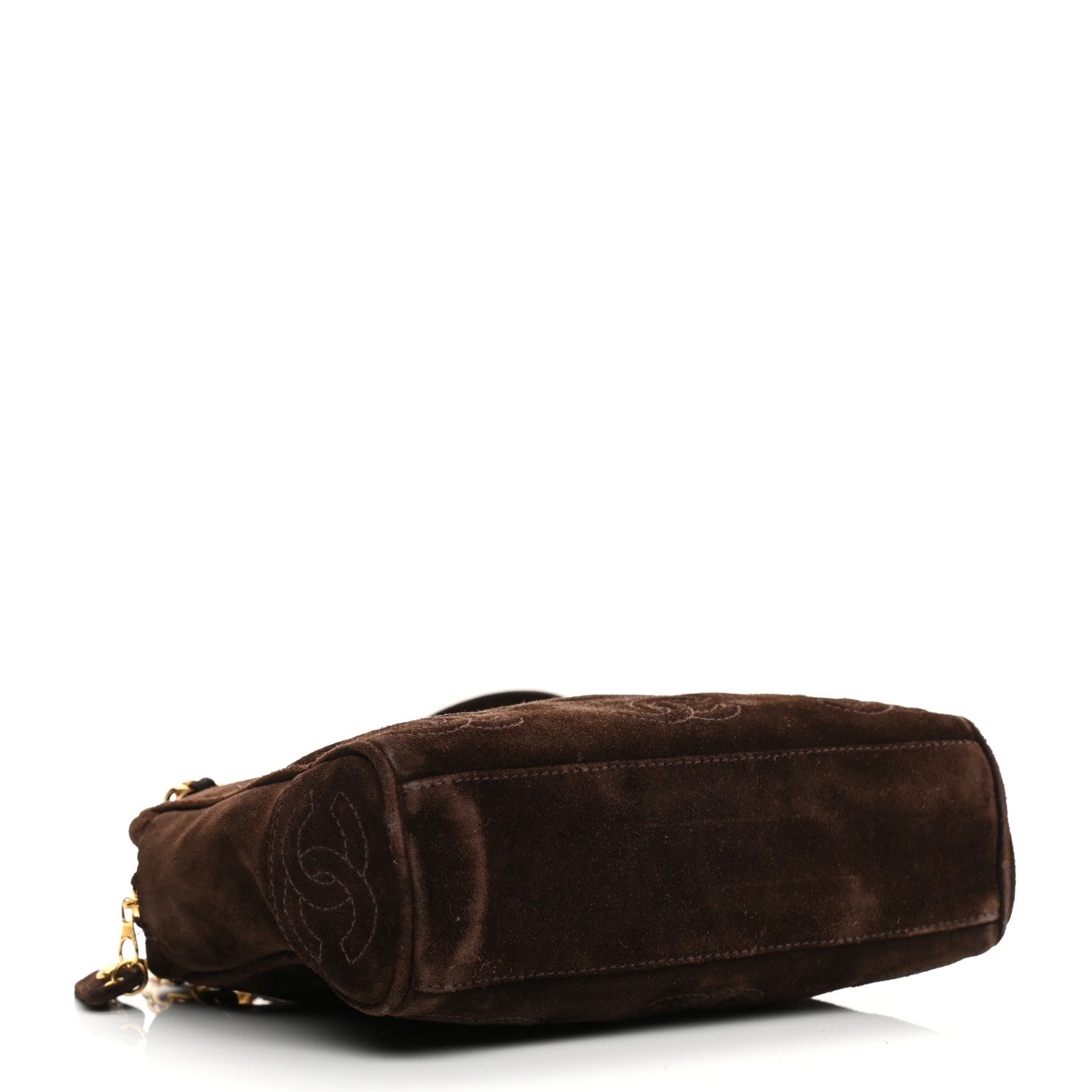 Chanel Suede CC Shopping Tote Dark Brown 3 of 10