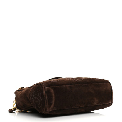 Chanel Suede CC Shopping Tote Dark Brown 3 of 10