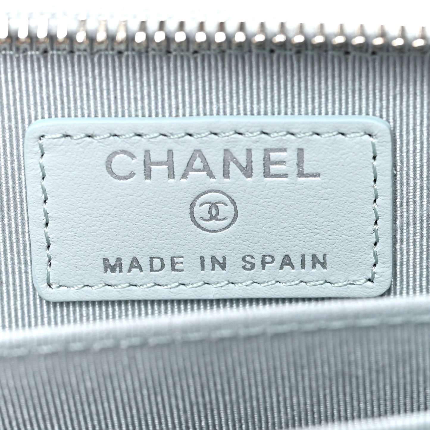 Caviar Quilted Zip Coin Purse Light Blue