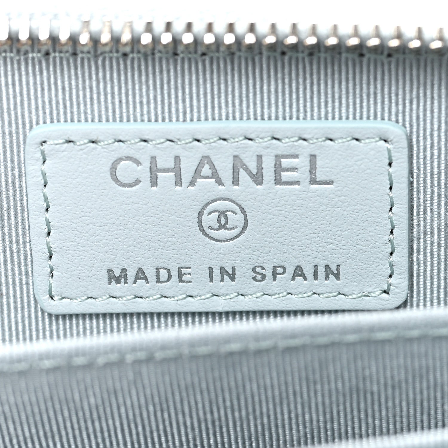 Chanel Caviar Quilted Zip Coin Purse Light Blue 6 of 9