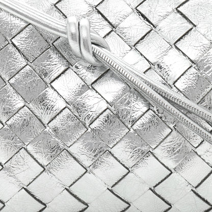 Bottega Veneta Metallic Nappa Intrecciato Mini Looping Crossbody Silver 9 of 10