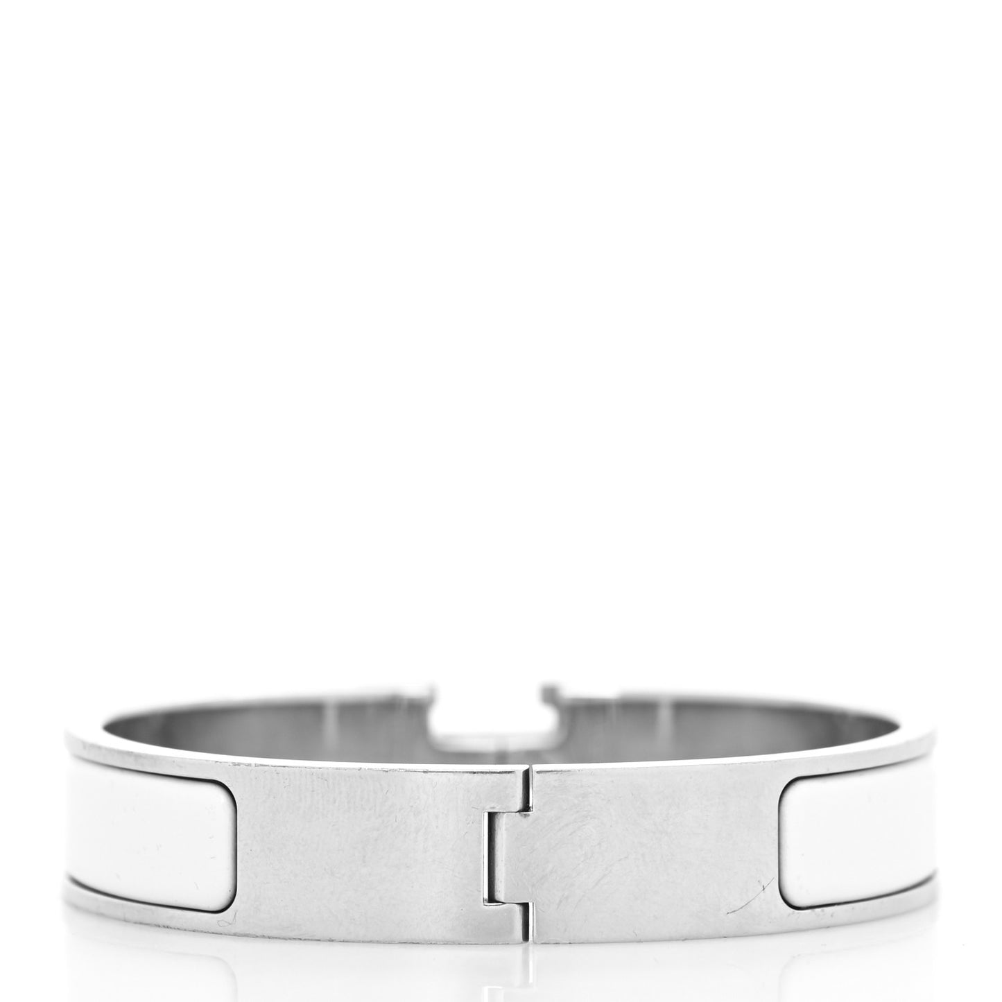 Enamel Narrow Clic Clac H Bracelet PM White