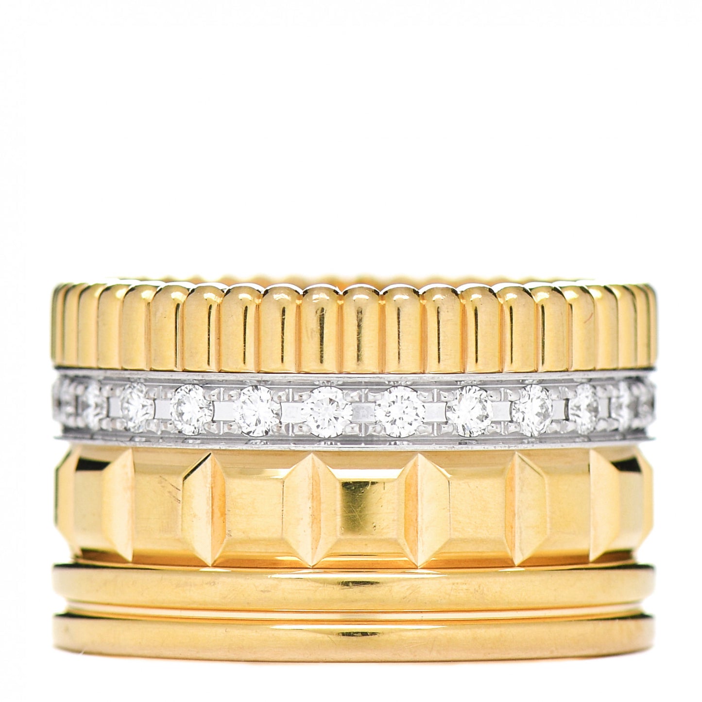 18K Yellow White Gold Diamond Quatre Radiant Edition Ring 54 6.75